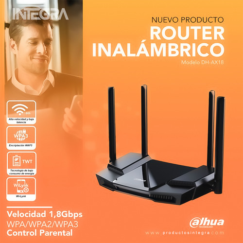Router Inalambrico 6a Generacion Wifi 1.8 Gbps Dahua Dh-ax18