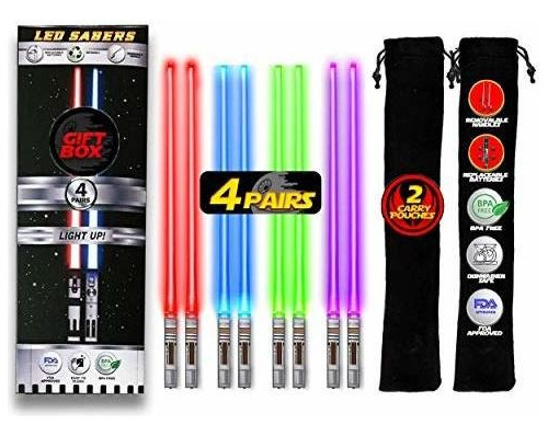 Palillos De Sable De Luz Light Up   Wars Led Luz Brilla...