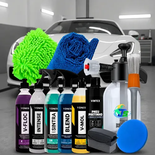Kit Completo Lavar Carro Rapido Cera Pulverizador 2l Brilho Branco