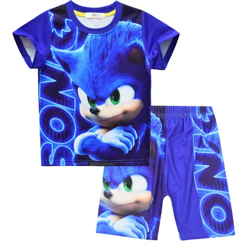 Ropa de disfraz de cosplay de Sonic The Hedgehog para niños, niños