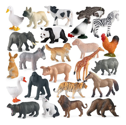 24 Figuras De Juguetes De Animales, Juguetes De Animales De