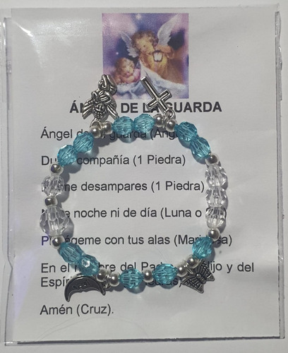 Pack 50 Pulsera Del Ángel De La Guarda Niños, Hecha A Mano