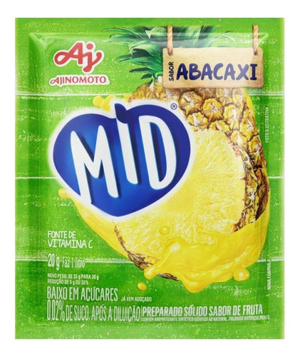 Refresco em Pó Abacaxi Mid 20g