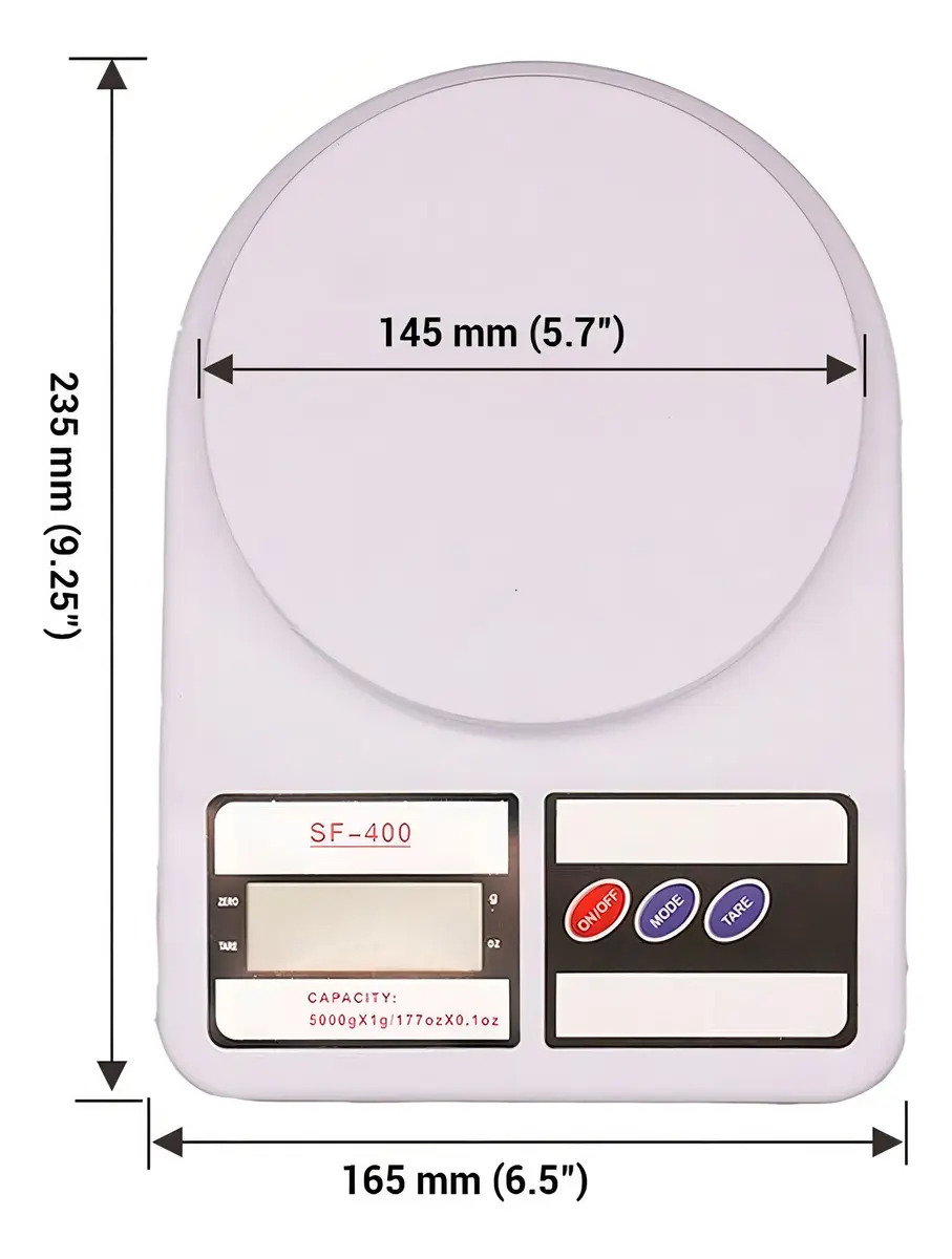 Balanza de cocina digital SQ Cozinha SF-400 pesa hasta 10kg Blanco