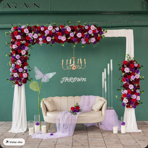 1pz Rosa Artificial 52cm Decoracion Fiesta Boda Centro Mesa Lila