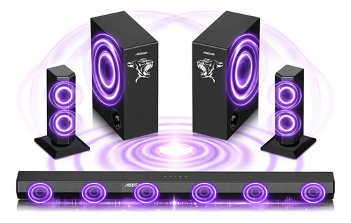 Barra de Sonido Home Theater de 7.2 Canales y 780W con 2 Subwoofers, Bluetooth y HDMI ARC