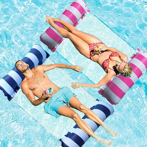 Colchão Inflável Rede Piscina Cama Flutuante Reclinável