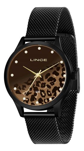 Relógio Lince Feminino Ref: Lrn4716l Q1px Black Onça