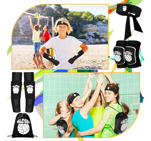 Juego De 6 Rodilleras De Voleibol, Coderas De Voleibol, Mang