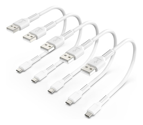 Cable Micro Usb Corto De 1 Pie, Paquete De 5 Cables Micro Us