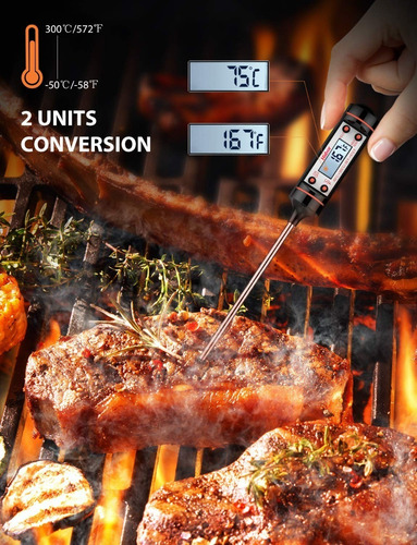 Imagen 5 de 9 de Termómetro Digital De Cocina Pincha Carne Repostería Liquido