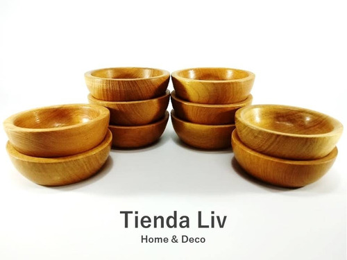 Imagen 4 de 6 de Cazuelas Cuenco Madera Calden 14 Cm Tienda Liv X 10u