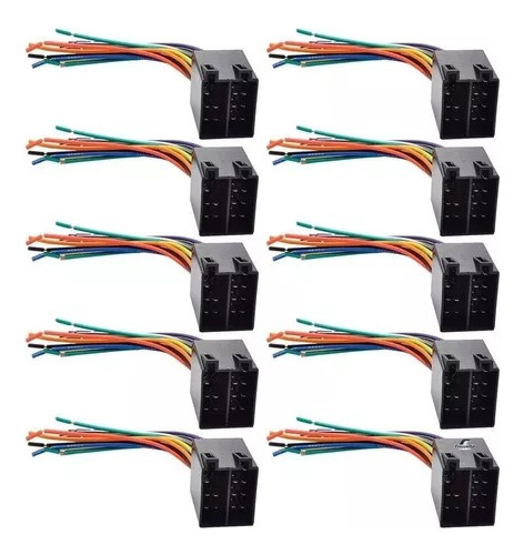 Pct 10 Conector Chicote Soquete Plug Macho 16 Vias Universal