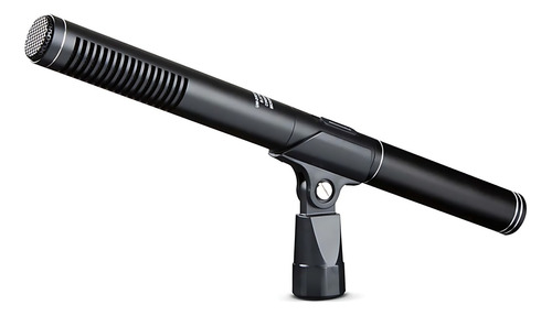 Microfone Shotgun De Metal Para Gravação Com Câmera - Preto