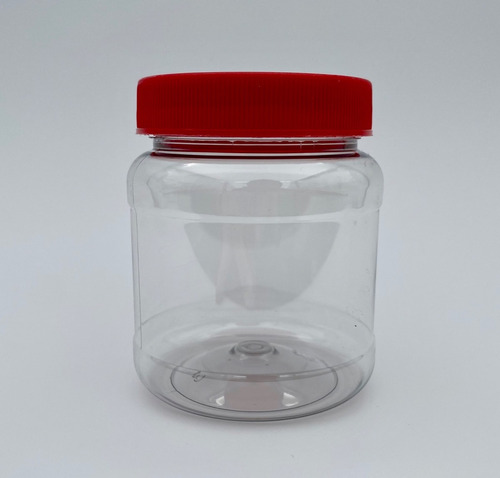 Tarro Redondo Pet 250ml Con Tapa Roja (paquete De 25 Piezas)