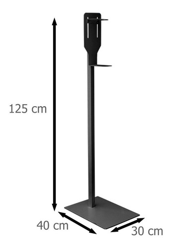 Imagen 3 de 5 de Pedestal Para Dispensador Gel Antibacterial Eli Negro