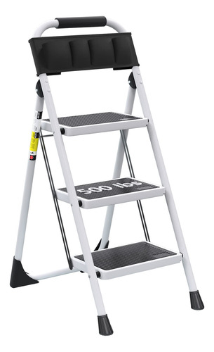 Effieler - Escalera Plegable De 3 Escalones Con Pedal Ancho 