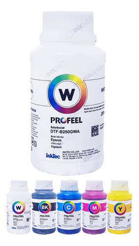 250ml Tinta Dtf Inktec 5 Cores Ep I3200 L8050 L18050 Xp600