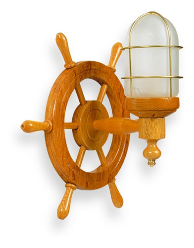 Imagen 1 de 1 de Aplique Pared Interior 1 Luz Timón Barco Madera Roble Tulipa