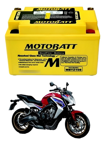 Bateria De Moto Cb 650f Em Diante 8,6a - Motobatt