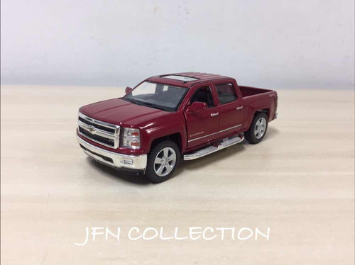 Miniatura Pick-up Chevrolet Silverado Vermelha 2014 Em Metal