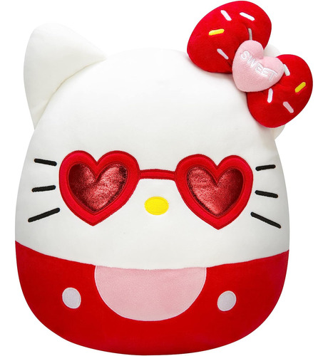 Peluche Squishmallows Hello Kitty Con Gafas Rojas De 14 PuLG