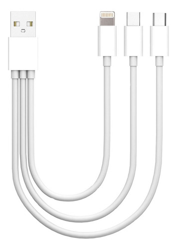 Cable 3 En 1 Usb A Micro Usb/usb C/ficha Para iPhone