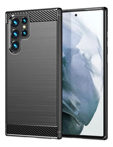 Case Silicona Fibra De Carbono Para Samsung S22 Ultra 