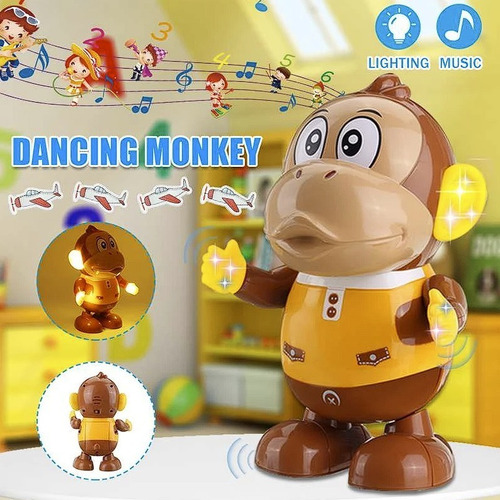 Brinquedo Infantil Macaco Robô Dançarino Com Luzes E Música