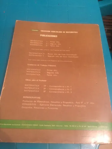 Libro Matematica V. Usado (Usado)