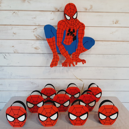 Piñata + 15 Bolsitas Golosineras Con Nombre Spiderman