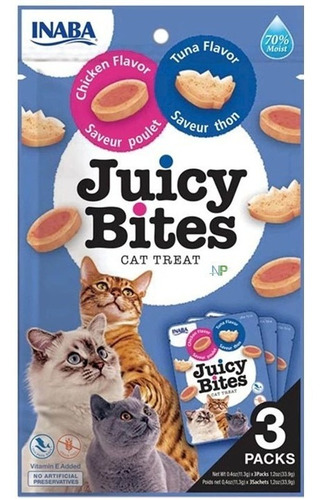 Snack Premio Gato Inaba Ciao Juicy Bites Atun Pollo33,9gr Np