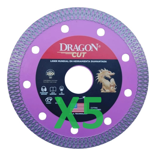 Disco Corte Super Delgado 4-1/2x7/8 5 Pz Dragon Cut Lapidary
