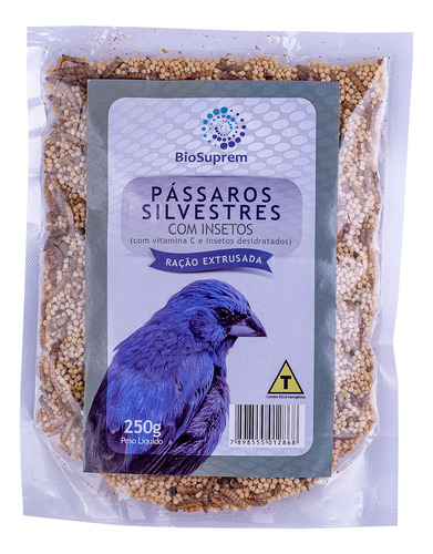 Extrusada Com Inseto Para Pássaros Silvestres Biosuprem 250g