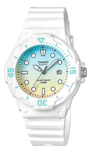 Reloj Mujer Casio Lrw-200h-2e2 Joyeria Esponda Color de la malla Blanco Color del bisel Blanco Color del fondo Multicolor