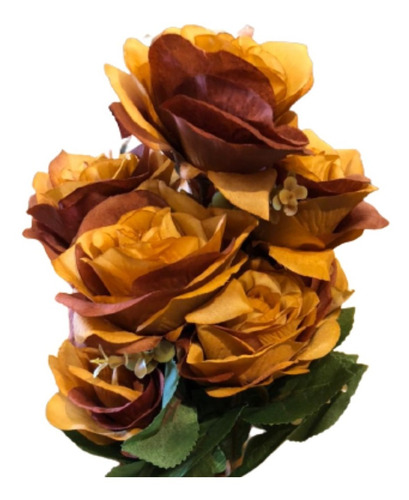Buquê De Rosas X9 55cm - Ocre Outono