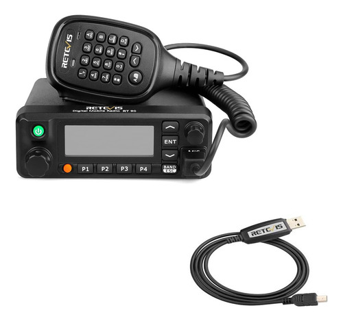 Rt90 Radioaficionado Móvil Dmr De Doble Banda Gps Retevis