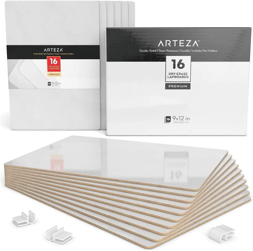Arteza Dry Erase White Board 9x12 Inch, Bulk Set Of 32 Lapbo