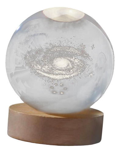 Adorno De Luz De Mesa Con Luz Nocturna De Bola De Cristal