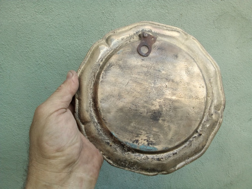 Antiguo Plato San Javier Avicola Colgar Bronce Porta Llaves (Usado)