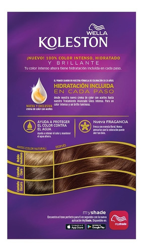 Tintura Wella Koleston Kit Permanente Castaño Claro 50