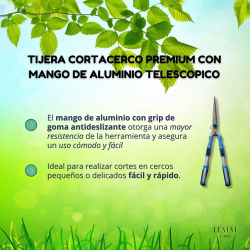 Imagen 3 de 10 de Tijera Cortacerco Premium + Tijera Podar De 8.5 Trinquete