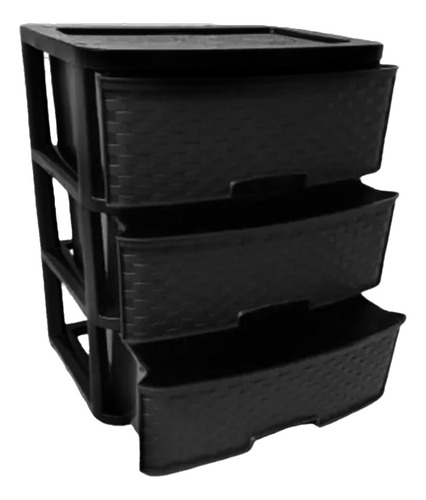 Cajonera Organizador Multiusos De Plastico Rattan 3 Niveles