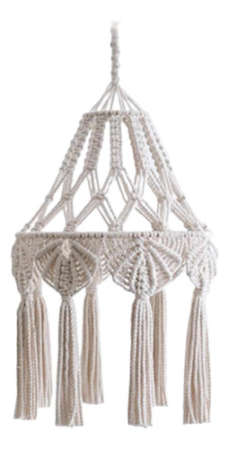 Pantalla De Lámpara Con Borla De Macramé, Pantalla