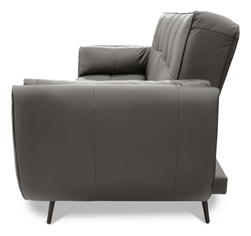 Sofá Cama De Piel Genuina Toronto - Confortopiel, 3 Plazas Color Gris Oxford