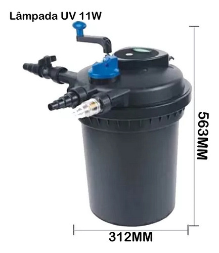 Filtro Pressurizado Lagos Até 6000l Com Bomba 12000 E Uv 11w