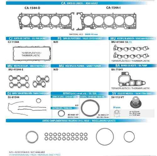 Juntas Motor Tf Vict Para Ford Triton 00-03 6.8lts F450 F350