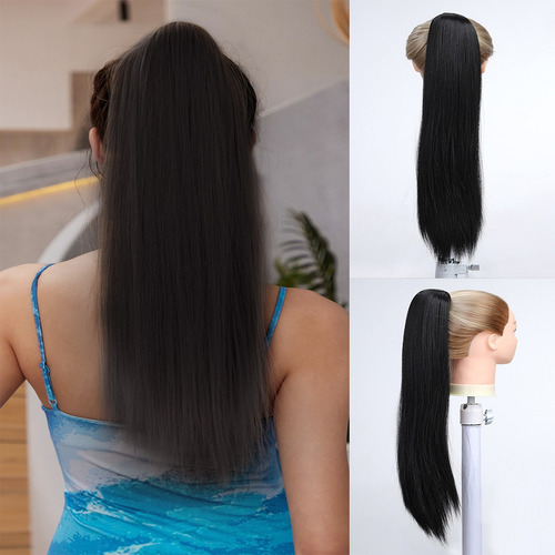 Extensión De Cola De Caballo De 61 Cm, Recta, Con Cordón Aju
