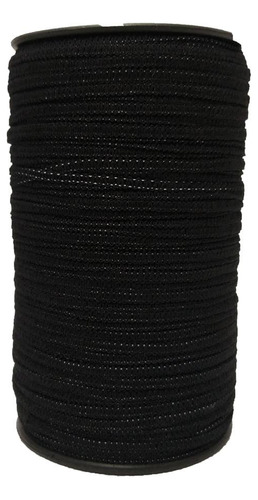 Elástico Chato 04mm Preto P/ Confecção De Máscara Britânnia Desenho do tecido Crochet
