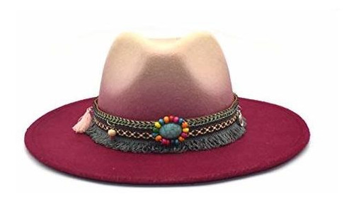 Sombrero Fedora Vintage De Lana Para Dama
